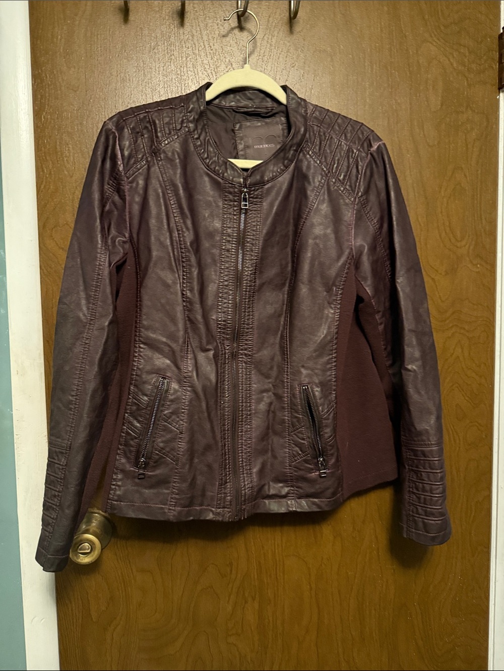 Maurices Wine Faux Leather Moto Jacket XL